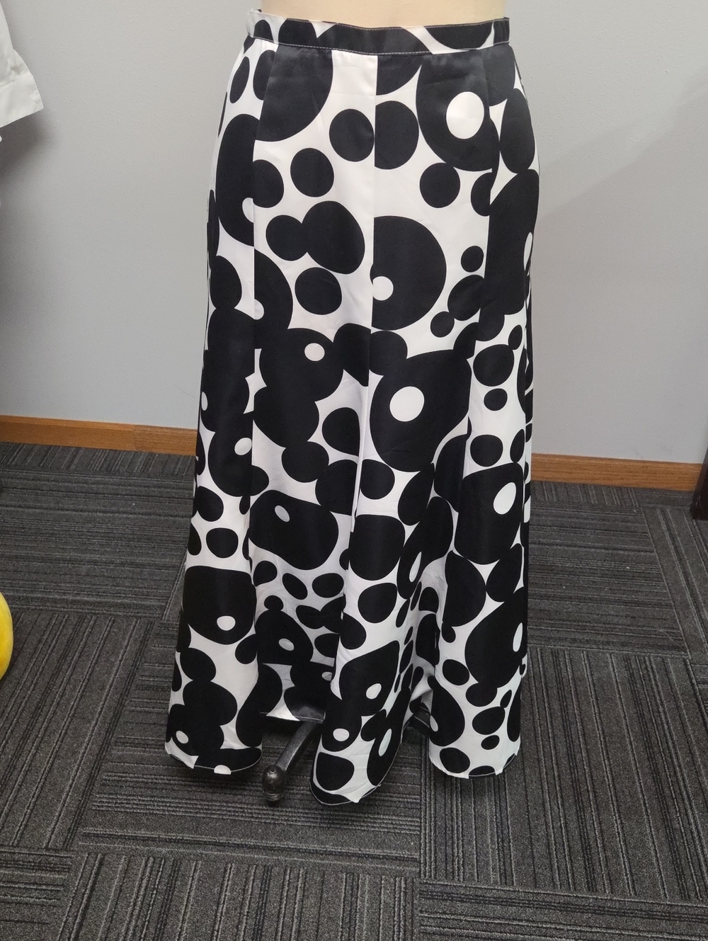 VENUS Black and White Polka Circle Maxi Skirt